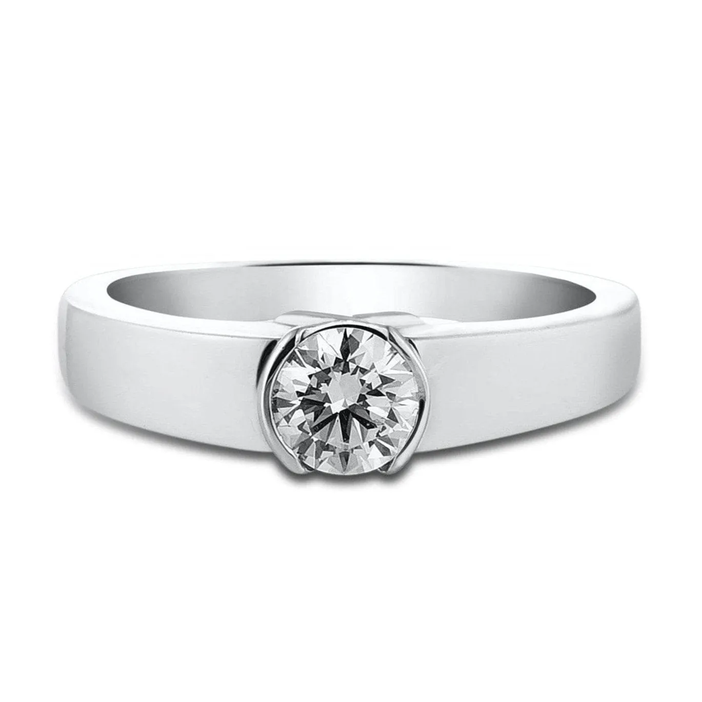 1-Carat Lab Grown Solitaire Platinum Men's Ring with JL PT LG G 559-B