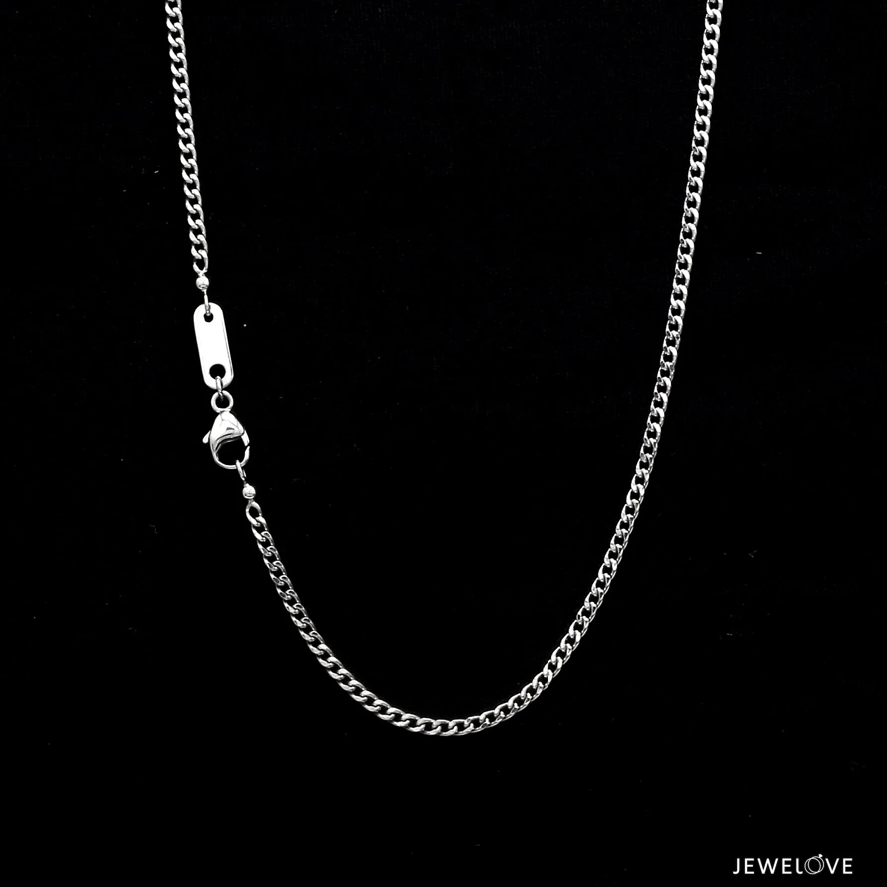 1.8mm Platinum Curb Chain Uni-sex JL PT CH 982