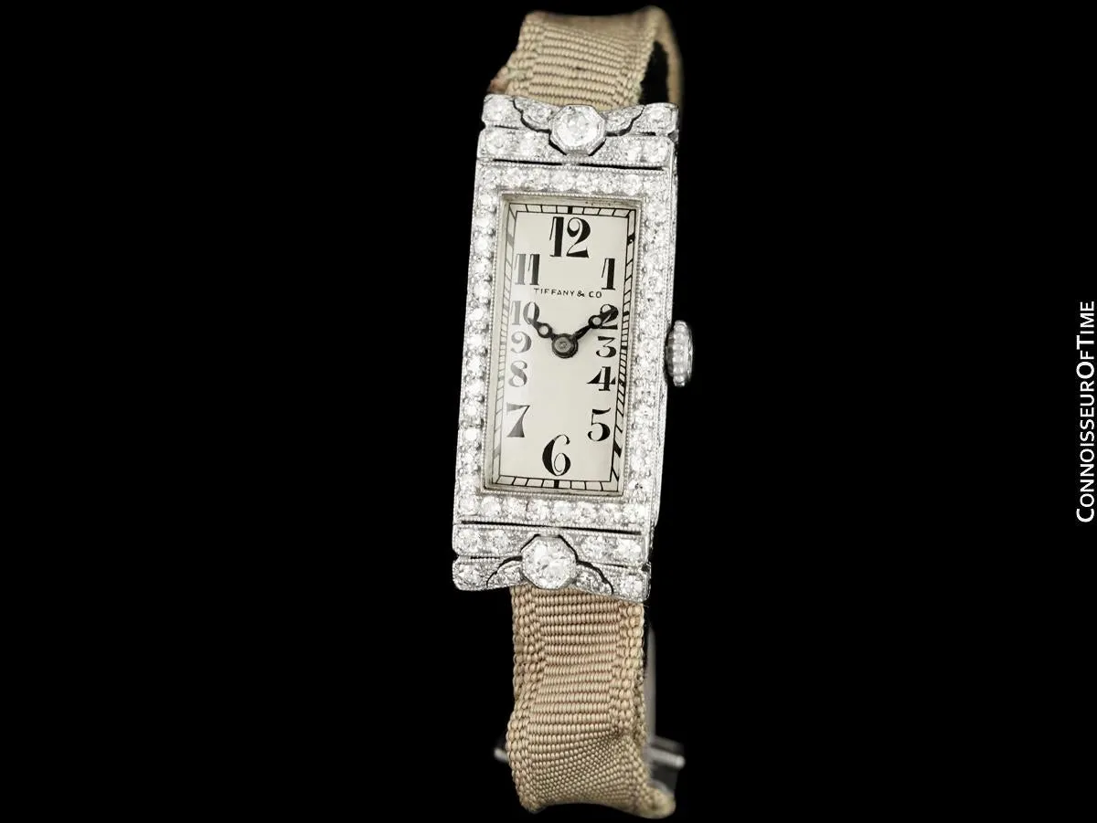 1920's Tiffany & Co. Ladies Art Deco Watch - Platinum & Diamonds