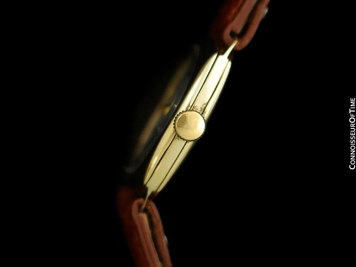 1930's Rolex Art Deco Vintage Mens Midsize Very Early Shock Resistant Watch - 9K Rose Gold