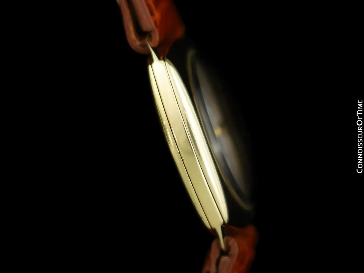 1930's Rolex Art Deco Vintage Mens Midsize Very Early Shock Resistant Watch - 9K Rose Gold