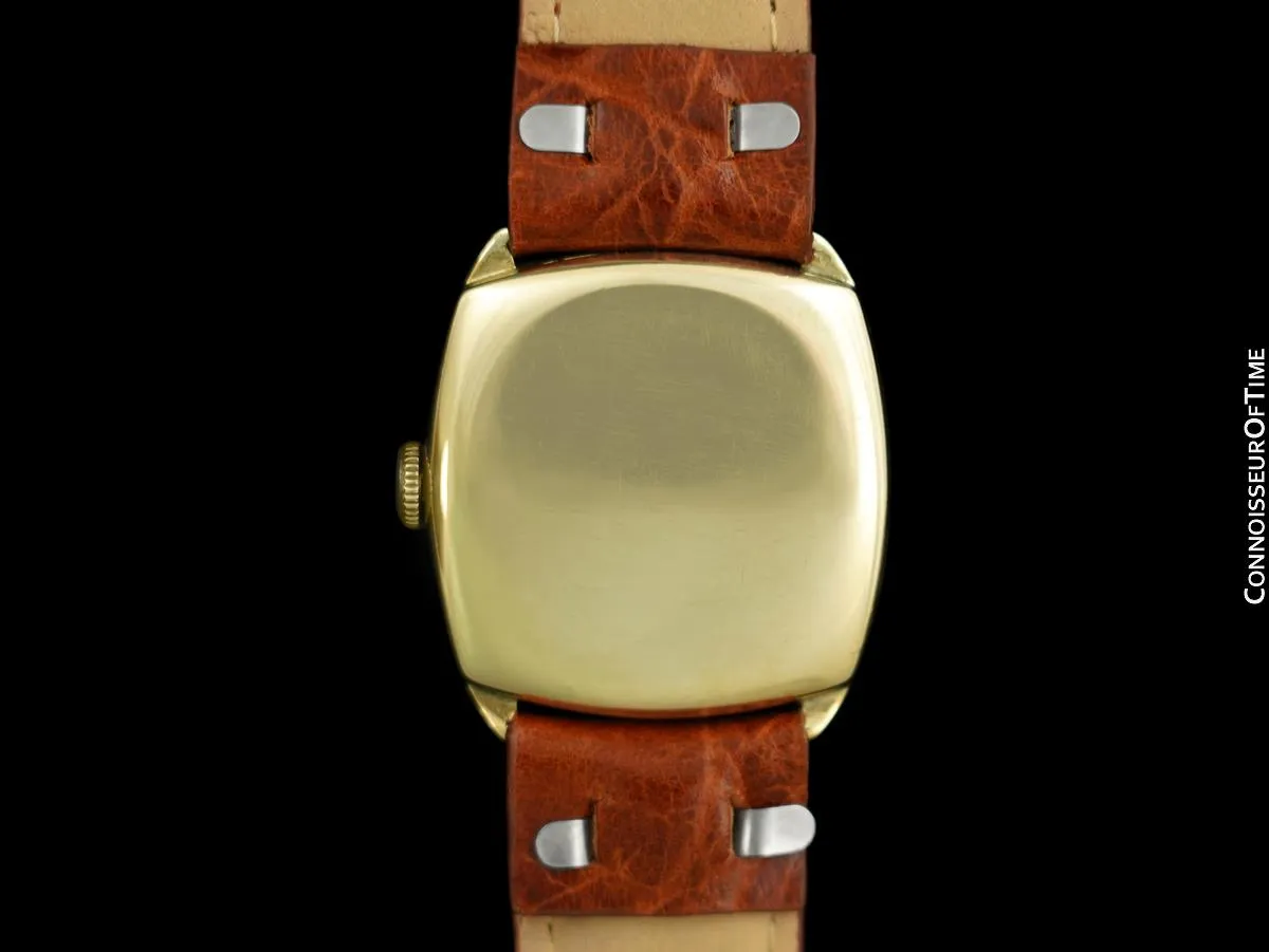 1930's Rolex Art Deco Vintage Mens Midsize Very Early Shock Resistant Watch - 9K Rose Gold