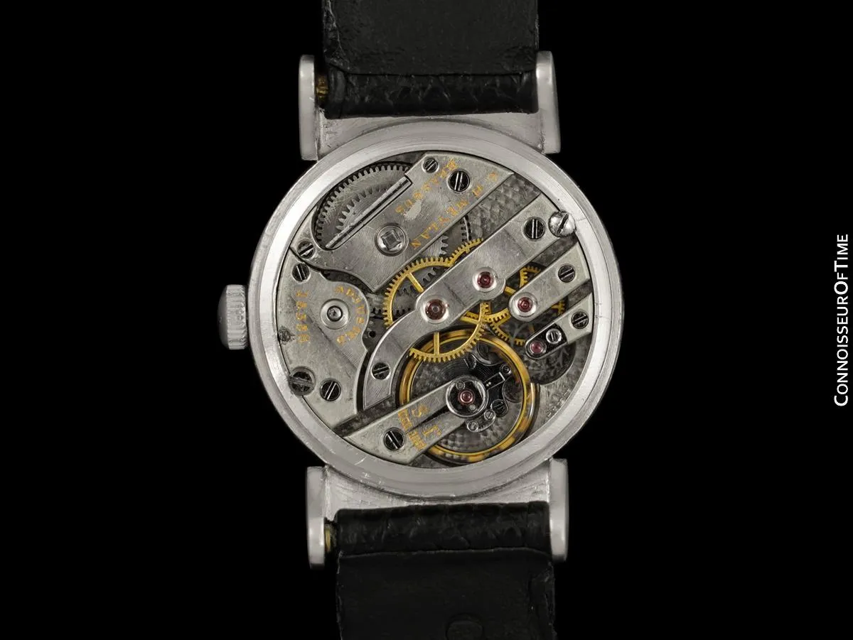 1930's Tiffany & Co. Art Deco Midsize Unisex Vintage Watch - Platinum, Diamonds & Rubies