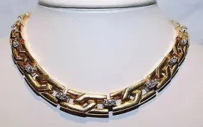1970s 1.50 Carat Diamond Link Statement Necklace in 18K Yellow Gold & Platinum - $30K VALUE