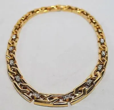 1970s 1.50 Carat Diamond Link Statement Necklace in 18K Yellow Gold & Platinum - $30K VALUE