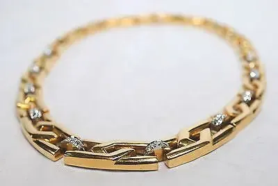 1970s 1.50 Carat Diamond Link Statement Necklace in 18K Yellow Gold & Platinum - $30K VALUE