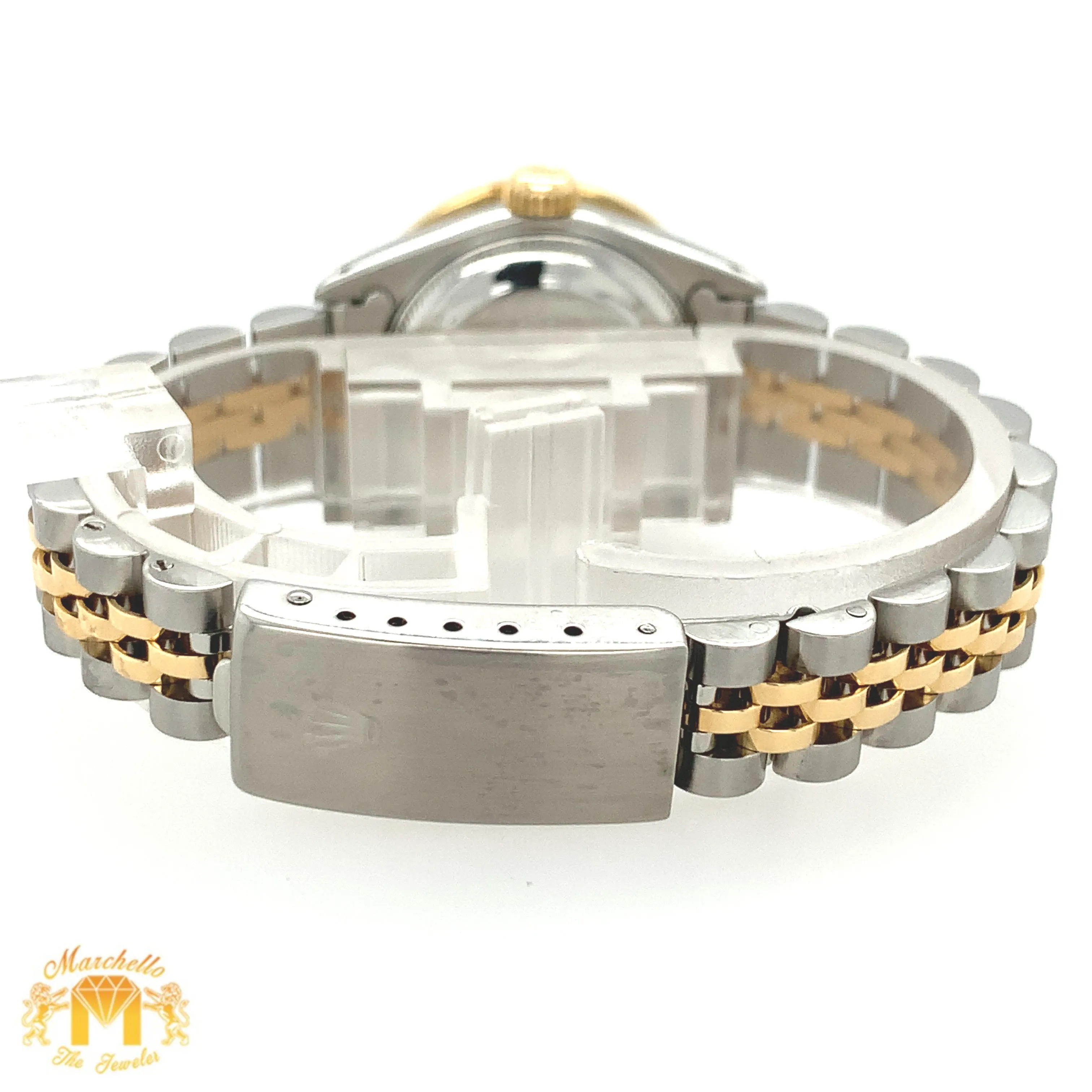 26mm Ladies’ Rolex Datejust Diamond Watch with Two-tone Jubilee Bracelet (custom diamond dial)