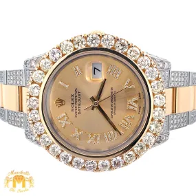 41mm Rolex Watch with Two-Tone Oyster Diamond Bracelet (diamond bezel and dial)