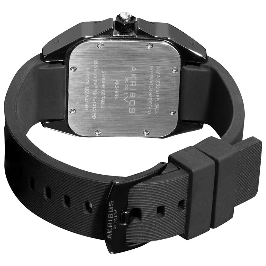 Akribos XxivBlack Mother of Pearl Dial Black Ceramic Ladies Watch AK546BK