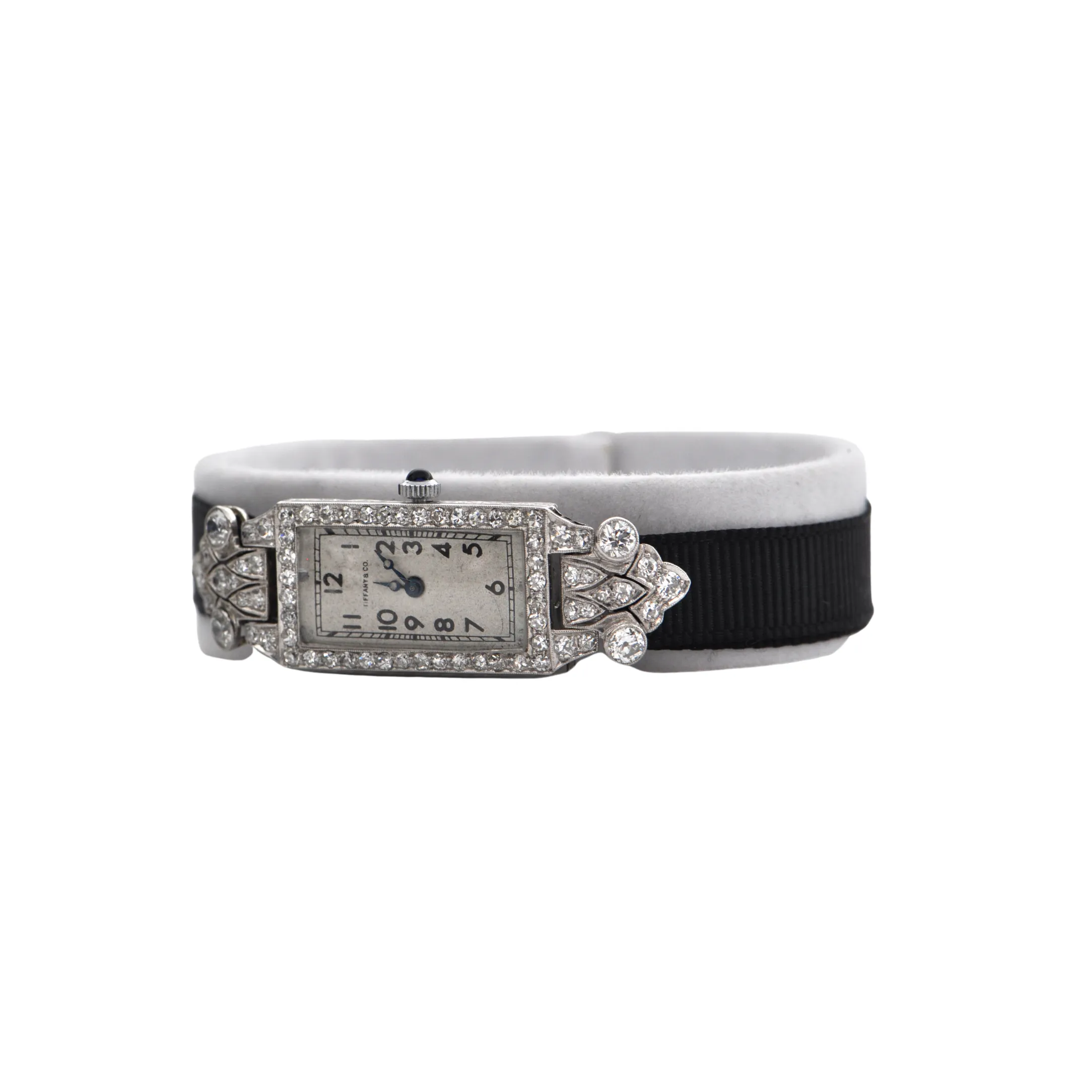 Antique Early Art Deco Tiffany & Co. Diamond Platinum Ribbon Dinner Watch