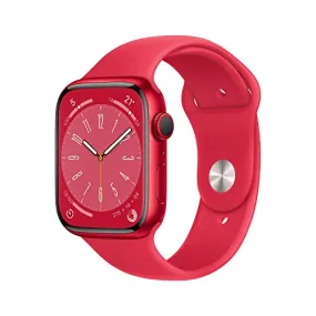 Apple Watch Series 8 (GPS   Cellular, 45mm) Smartwatch - Aluminiumgehäuse Product(RED), Sportarmband Product(RED) - Regular. Fitnesstracker, Blutsauerstoffund EKGApps, Wasserschutz