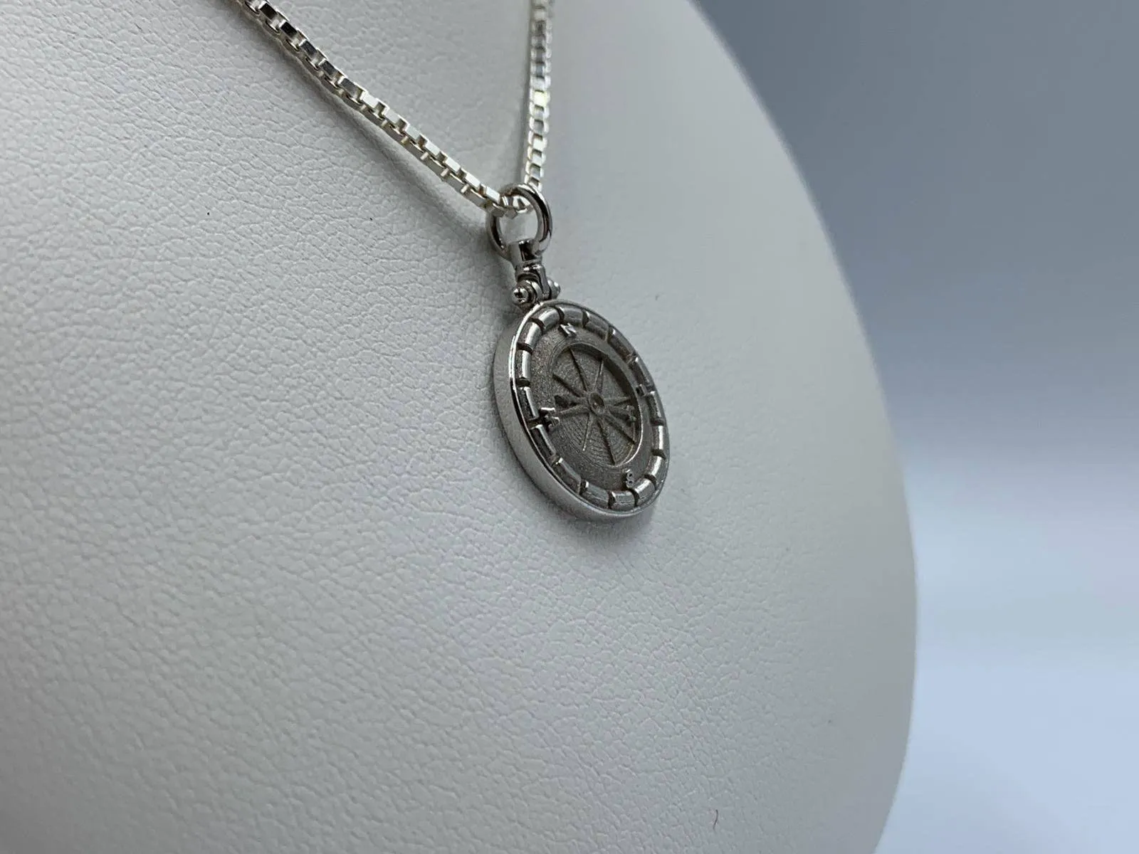 Atlas Compass Pendant *10k/14k/18k White, Yellow, Rose Green Gold, Gold Plated & Silver* Ship Navigation Direction Boat North Necklace Charm