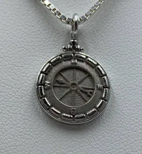 Atlas Compass Pendant *10k/14k/18k White, Yellow, Rose Green Gold, Gold Plated & Silver* Ship Navigation Direction Boat North Necklace Charm