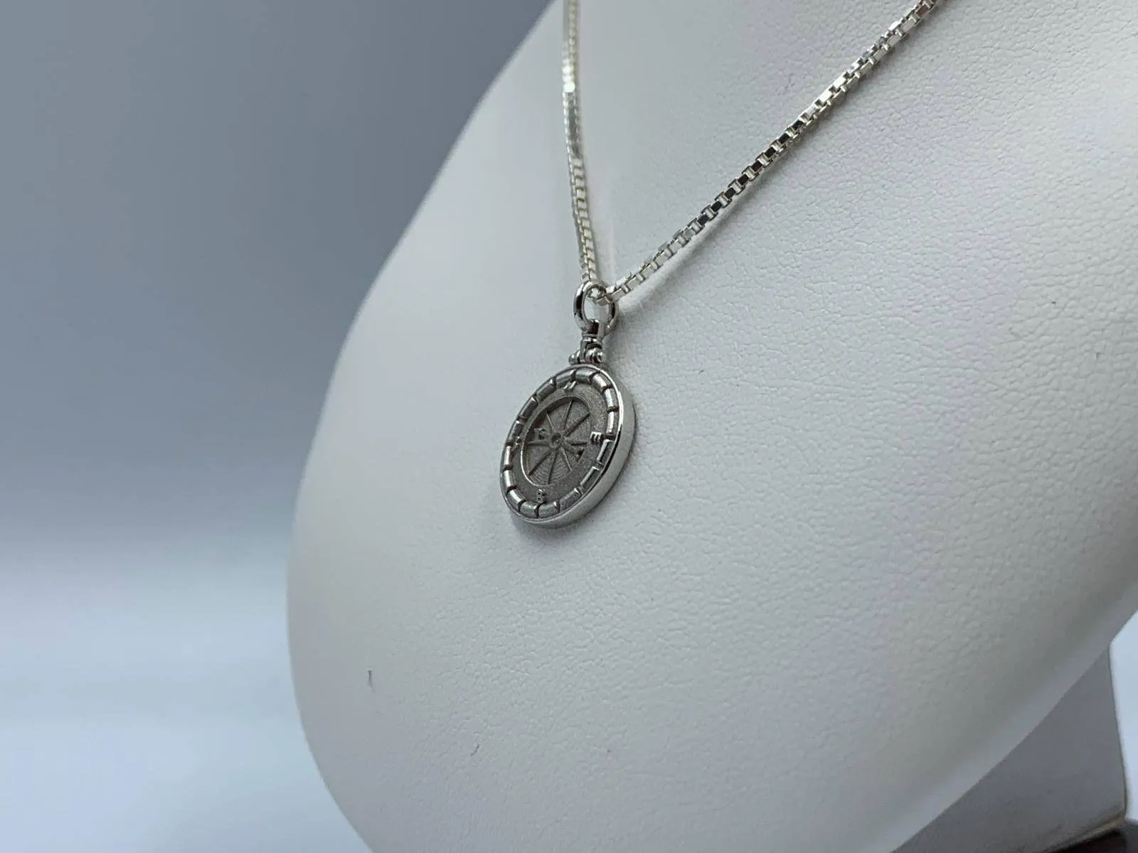 Atlas Compass Pendant *10k/14k/18k White, Yellow, Rose Green Gold, Gold Plated & Silver* Ship Navigation Direction Boat North Necklace Charm