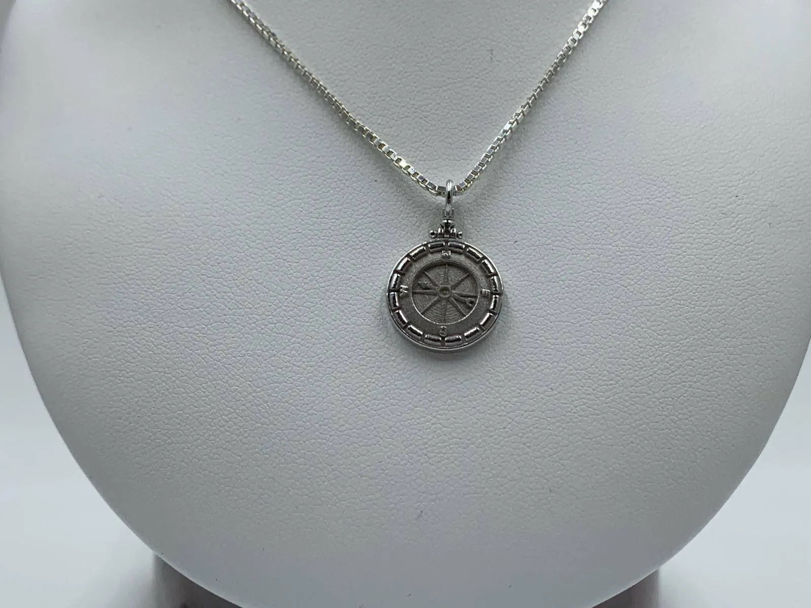 Atlas Compass Pendant *10k/14k/18k White, Yellow, Rose Green Gold, Gold Plated & Silver* Ship Navigation Direction Boat North Necklace Charm