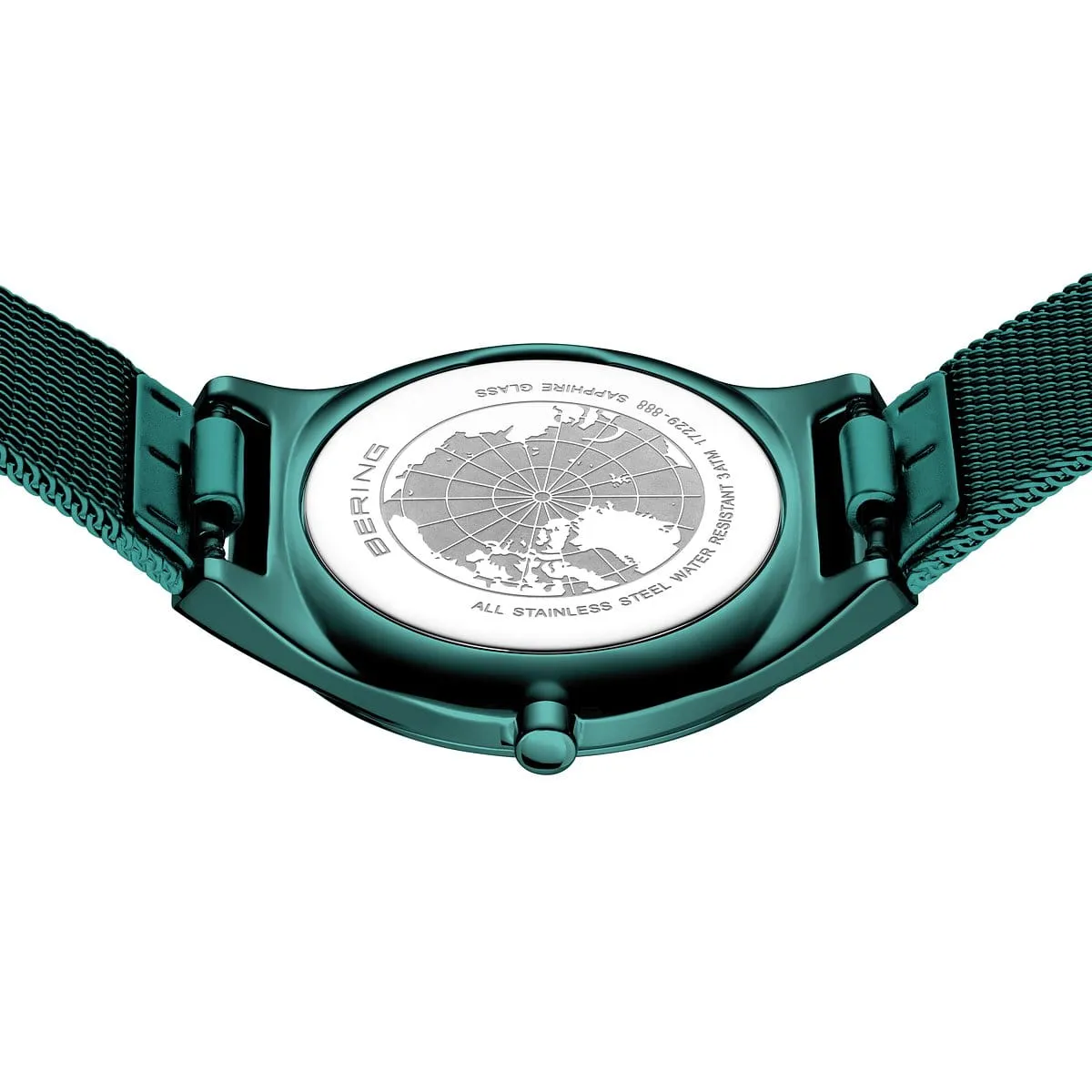 Bering Green Ultra Slim Ladies Mesh Watch with Green Dial