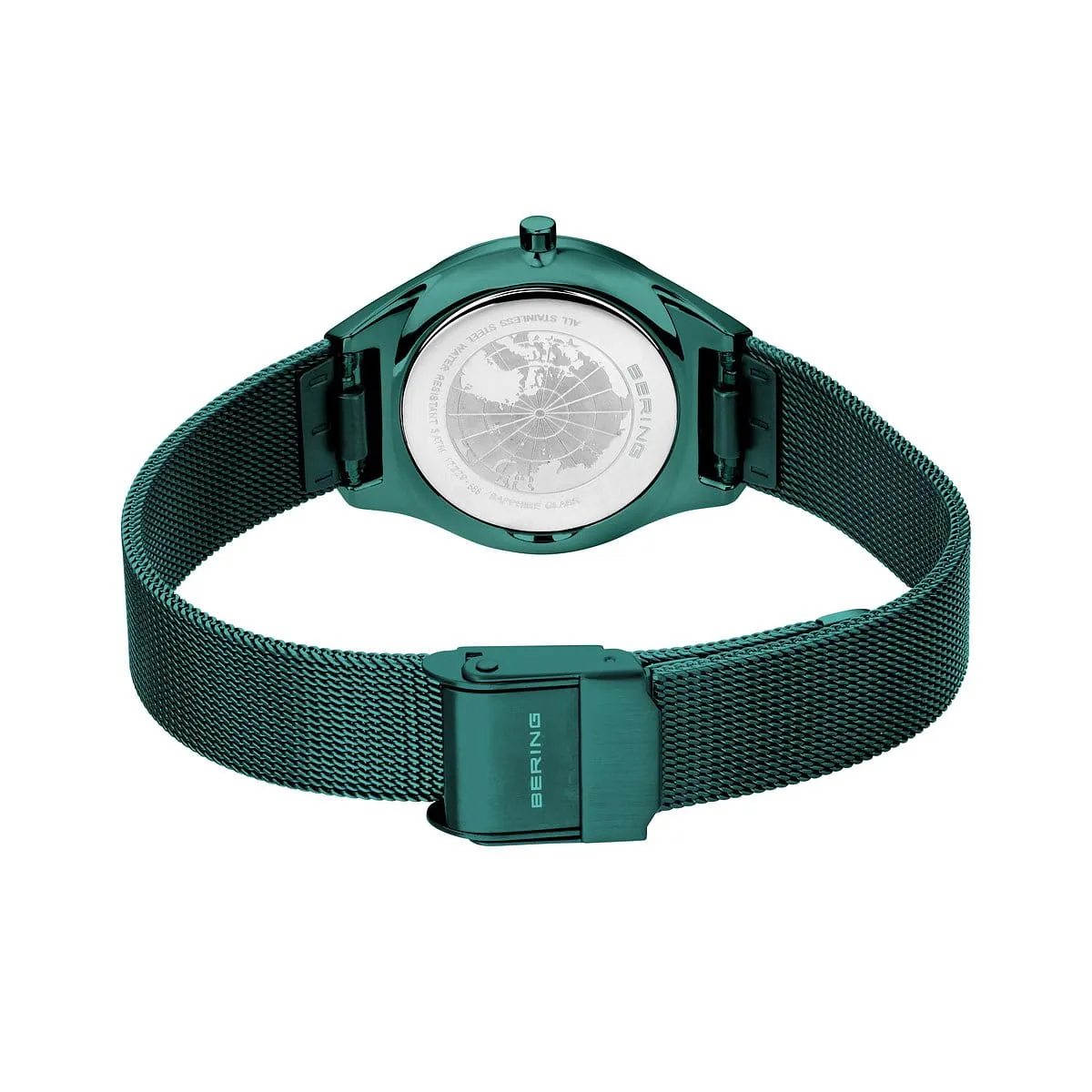 Bering Green Ultra Slim Ladies Mesh Watch with Green Dial
