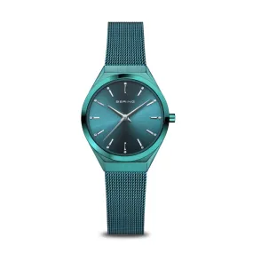 Bering Green Ultra Slim Ladies Mesh Watch with Green Dial
