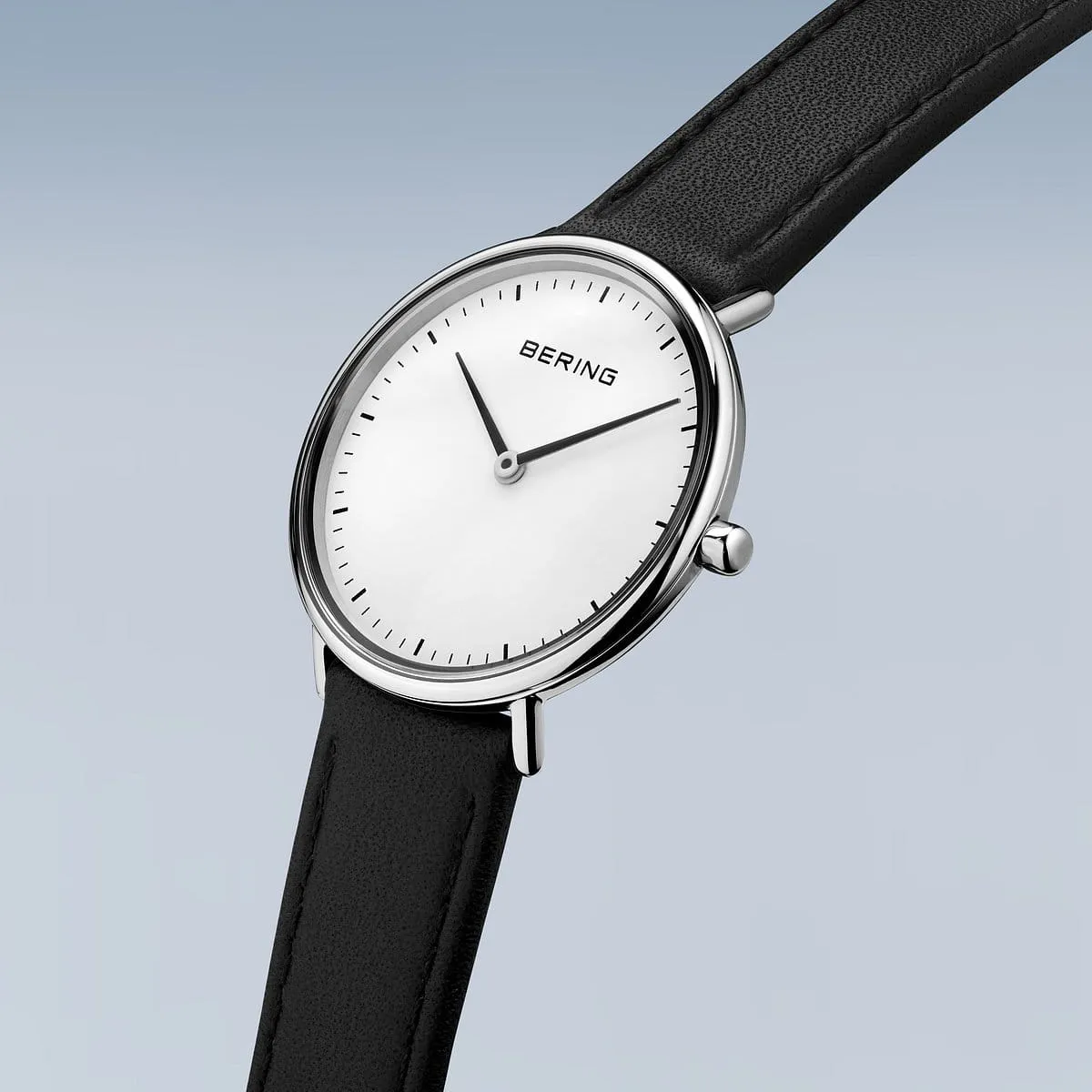 Bering Slim Classic Ladies Black Strap Watch