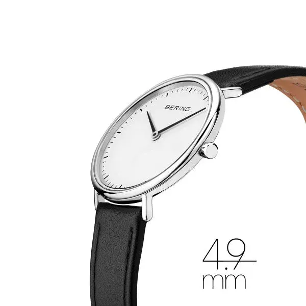 Bering Slim Classic Ladies Black Strap Watch