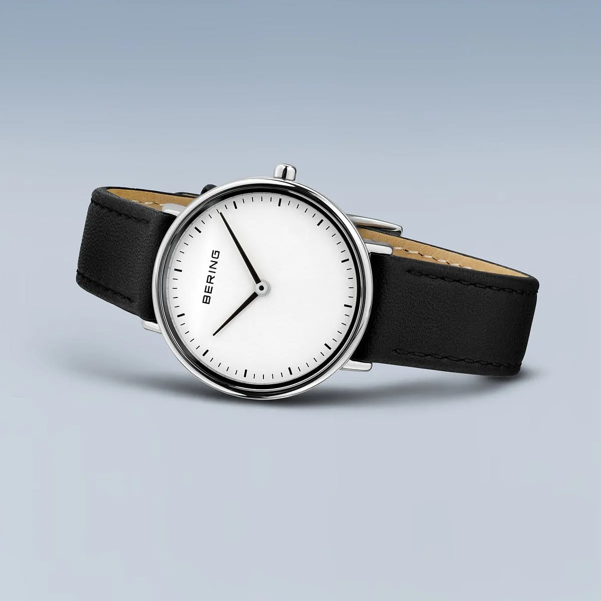 Bering Slim Classic Ladies Black Strap Watch