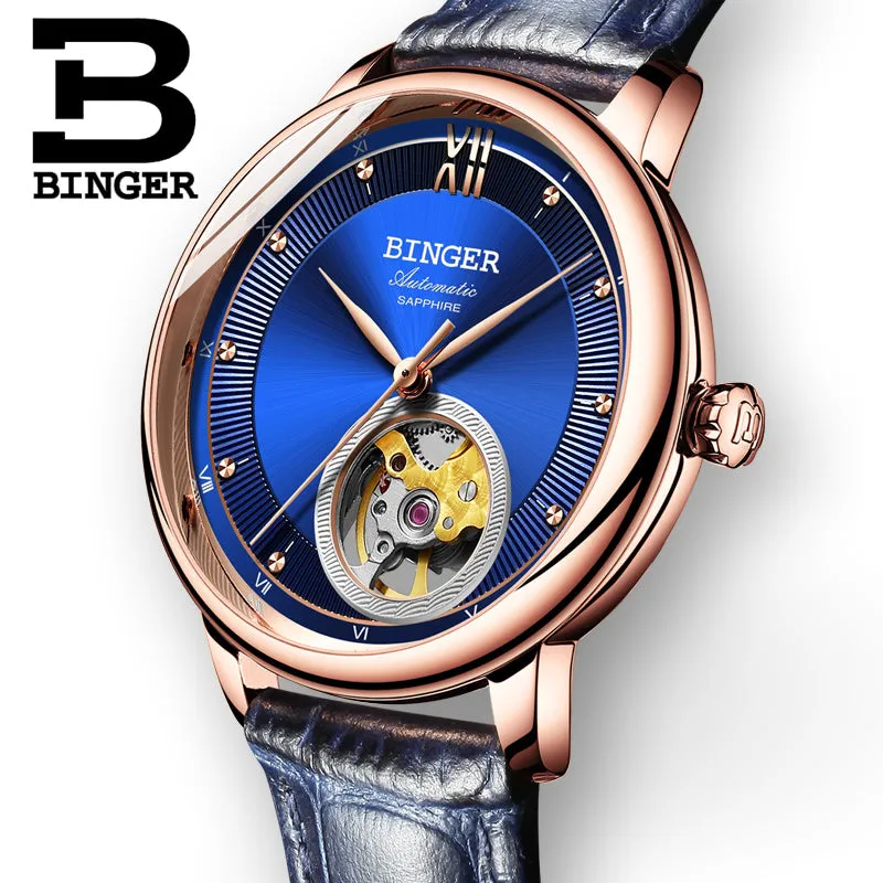Binger Swiss Ultra thin Super Luxury Tourbillon Women Watch B 1108