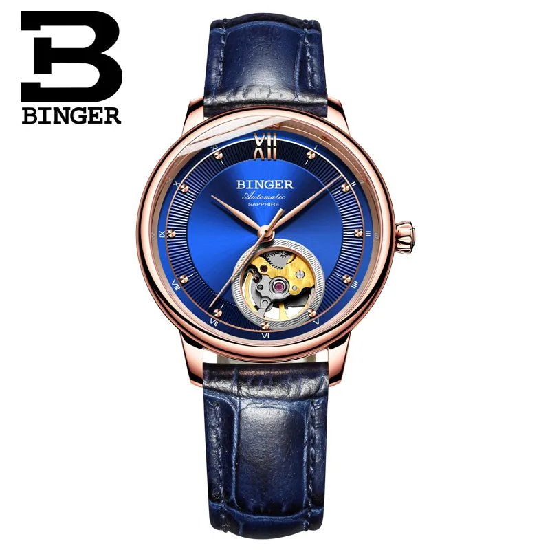 Binger Swiss Ultra thin Super Luxury Tourbillon Women Watch B 1108