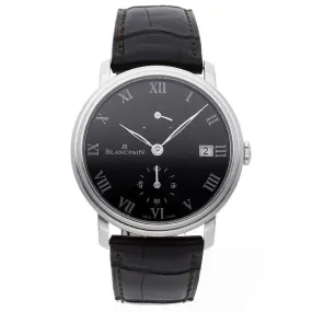 Blancpain Villeret 8 Jours Manuelle Black Dial Platinum Men's Watch 6614-3437-55B