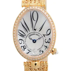 Breguet Reine de Naples Mother of Pearl 18kt Rose Gold Ladies Diamond Watch 8918BR58J20D000 8918BR/58/J20.D000