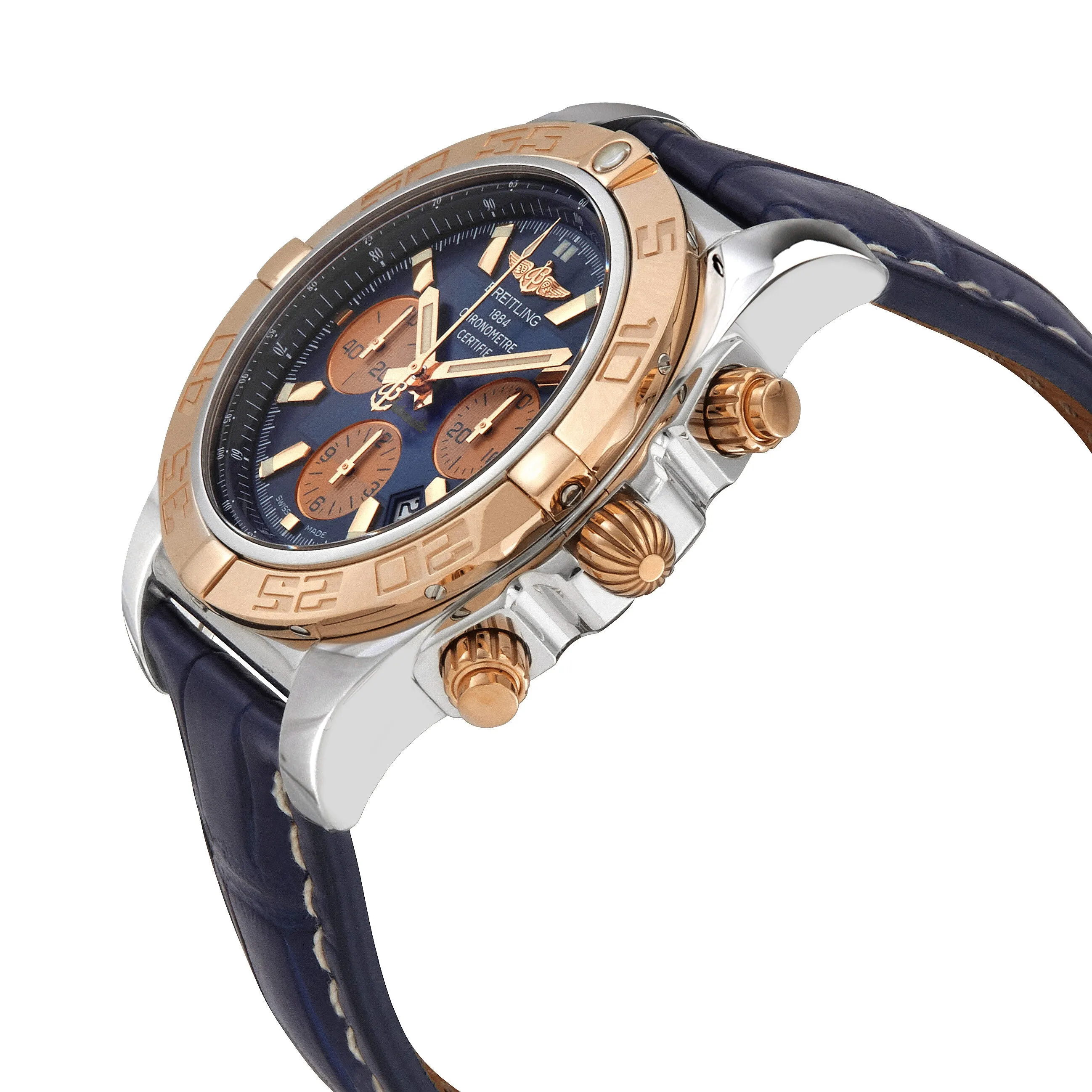 Breitling Chronomat Chronograph Automatic Chronometer Blue Dial Men's Watch CB0110121C1P1