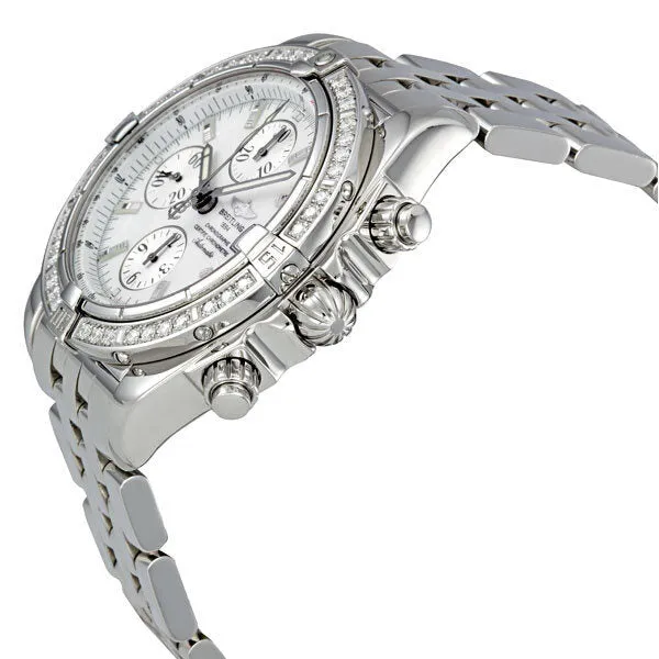 Breitling Chronomat Mother of Pearl Dial Diamond Bezel Men's Watch A1335653-A569SS A1335653/A569