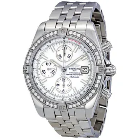 Breitling Chronomat Mother of Pearl Dial Diamond Bezel Men's Watch A1335653-A569SS A1335653/A569