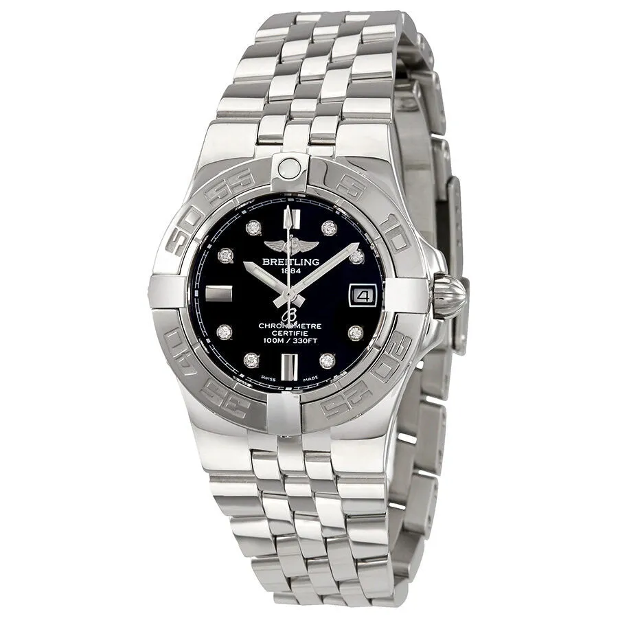 Breitling Galactic 30 Black Diamond Dial Ladies Watch A71340L2-BA14SS A71340L2-BA14 368A