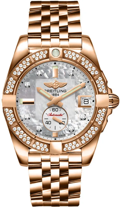 Breitling Galactic 36 Automatic Diamond White Mother of Pearl Dial Ladies Watch H3733053/A725-376H