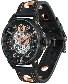 B.R.M. Watch V6-44-SA-N-SQ-A5N Black Skeleton Dial
