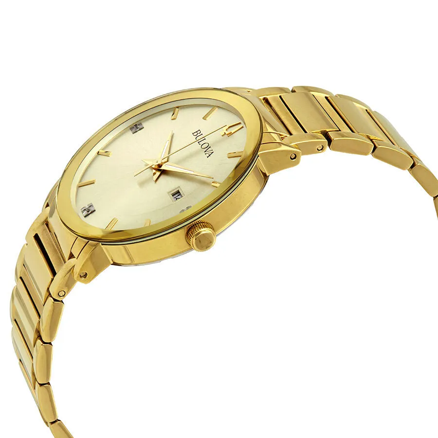 Bulova Diamond Gold Dial Men's Watch 97D115
