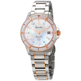 Bulova Marine Star Quartz Diamond Ladies Watch 98P187