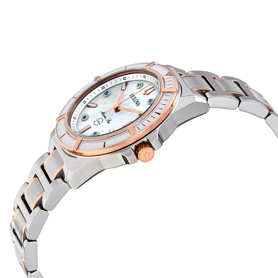 Bulova Marine Star Quartz Diamond Ladies Watch 98P187