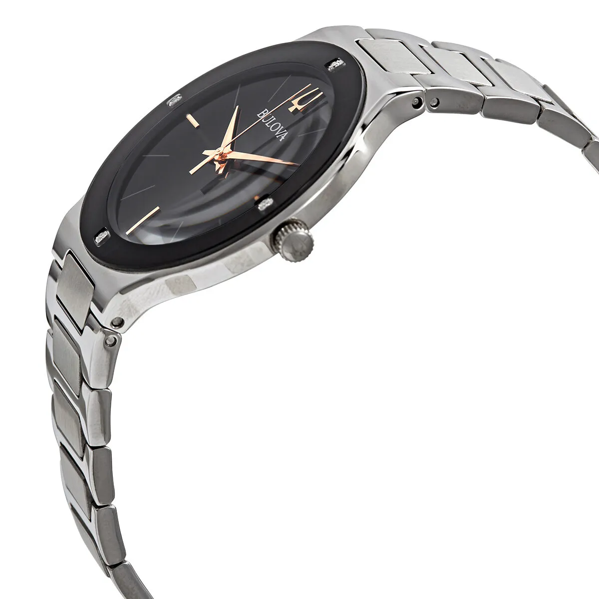 Bulova Millennia Quartz Black Dial Men's Watch 96E117