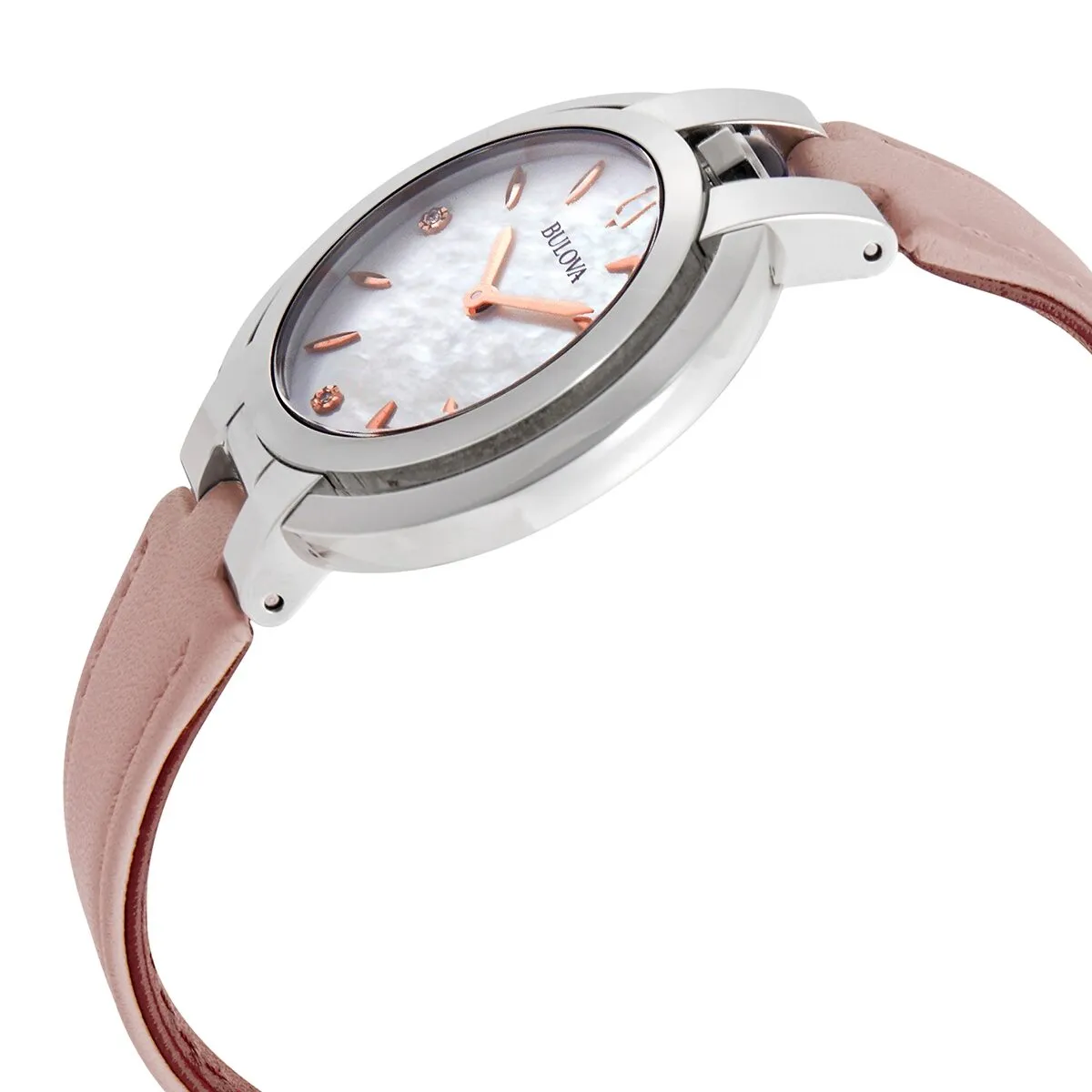 Bulova Rubaiyat Quartz White Mother of Pearl Dial Ladies Watch 96P197