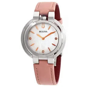 Bulova Rubaiyat Quartz White Mother of Pearl Dial Ladies Watch 96P197