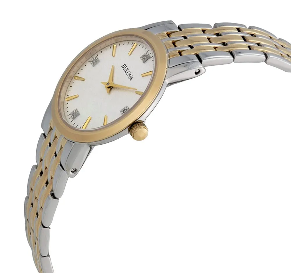 Bulova Two-Tone Diamond Dial Quartz Watch