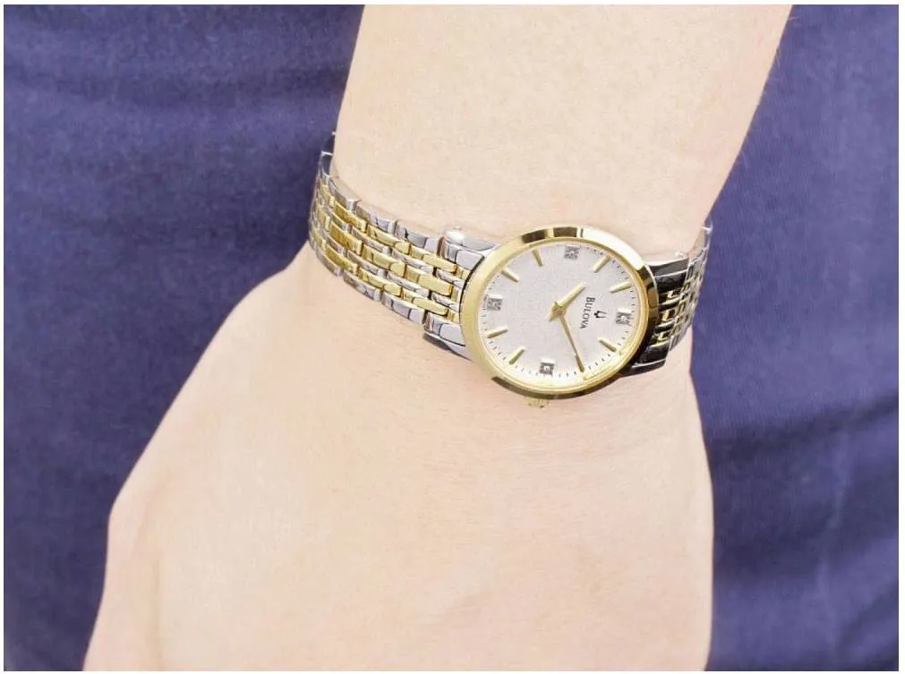 Bulova Two-Tone Diamond Dial Quartz Watch