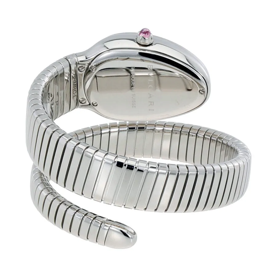 Bvlgari Serpenti Tubogas Black Dial Steel Diamond Ladies Watch 102440