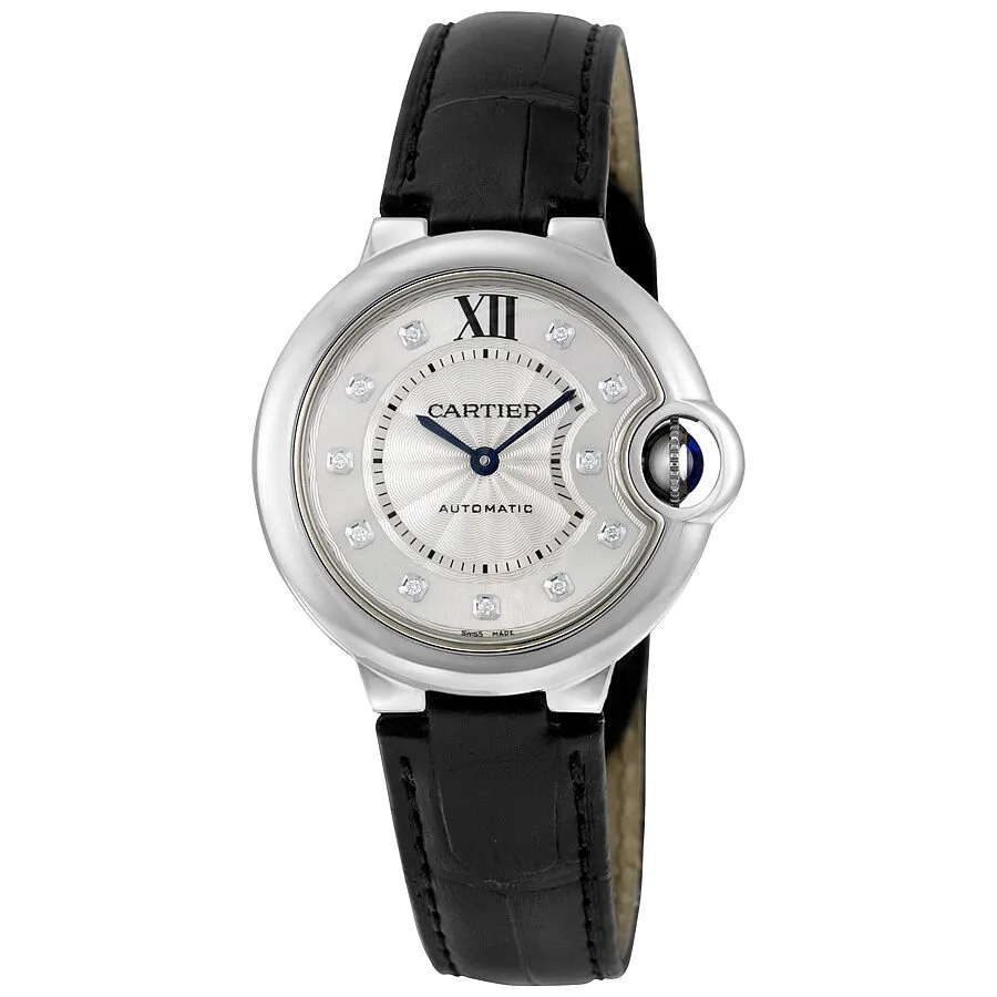 Cartier Ballon Bleu Automatic Silver Dial Diamond Ladies Watch W4BB0009