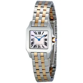 Cartier Santos Demoiselle Pink Mother of Pearl Dial Two Tone Steel Ladies Watch W25074Y9