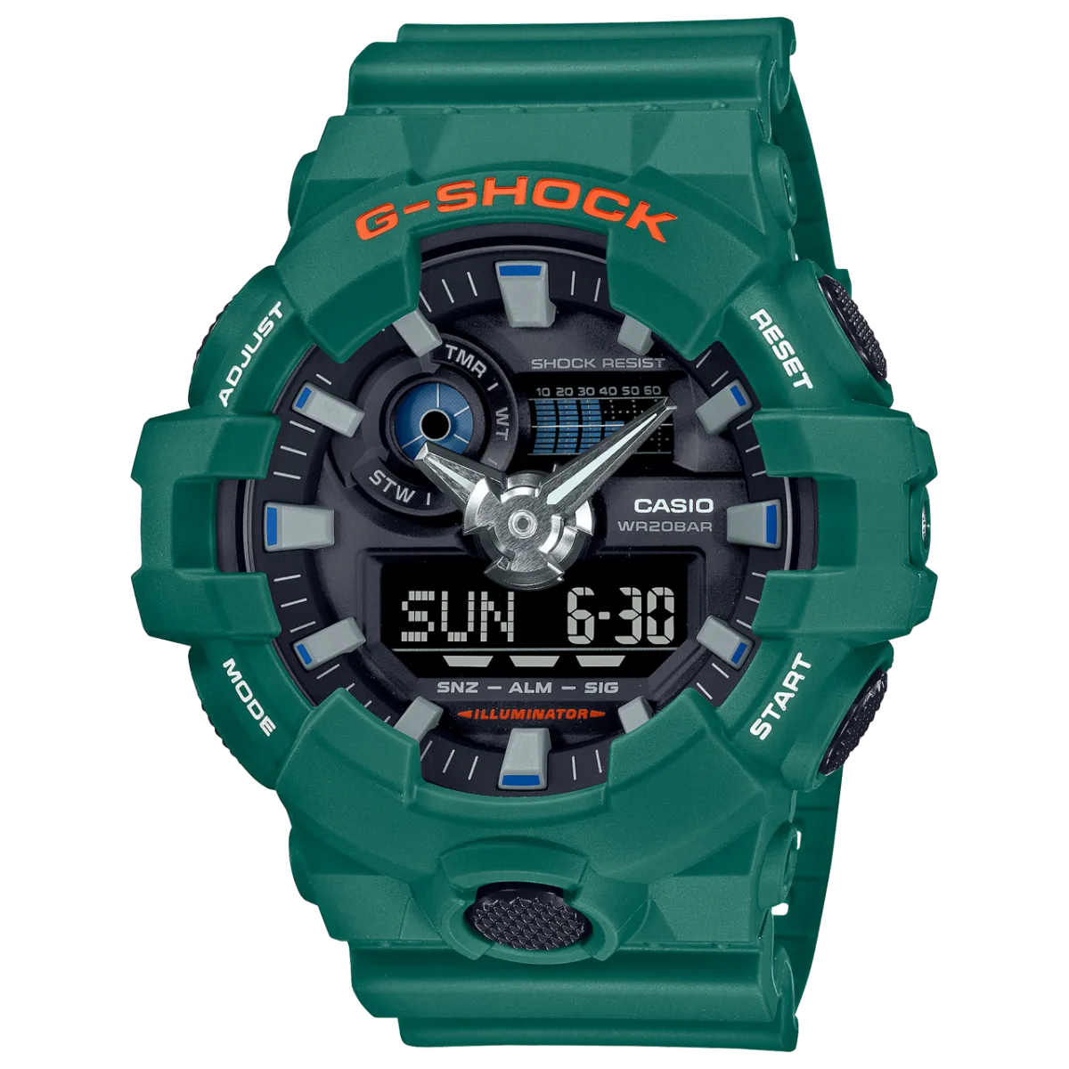 Casio G-Shock Popular Spirited Colours Green Analog Digital Quartz GA-700SC-3A 200M Men's Watch