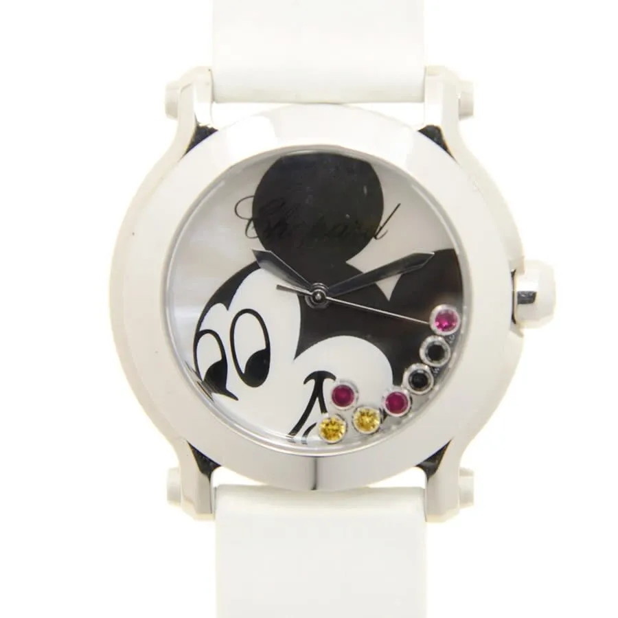 Chopard Happy Sport II Mother of Pearl Dial White Satin Ladies Watch 278475-3032