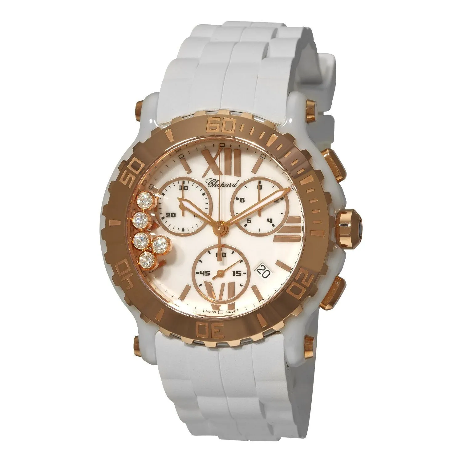 Chopard Happy Sport Round Mother of Pearl Chronograph Ladies Watch 288515-9001