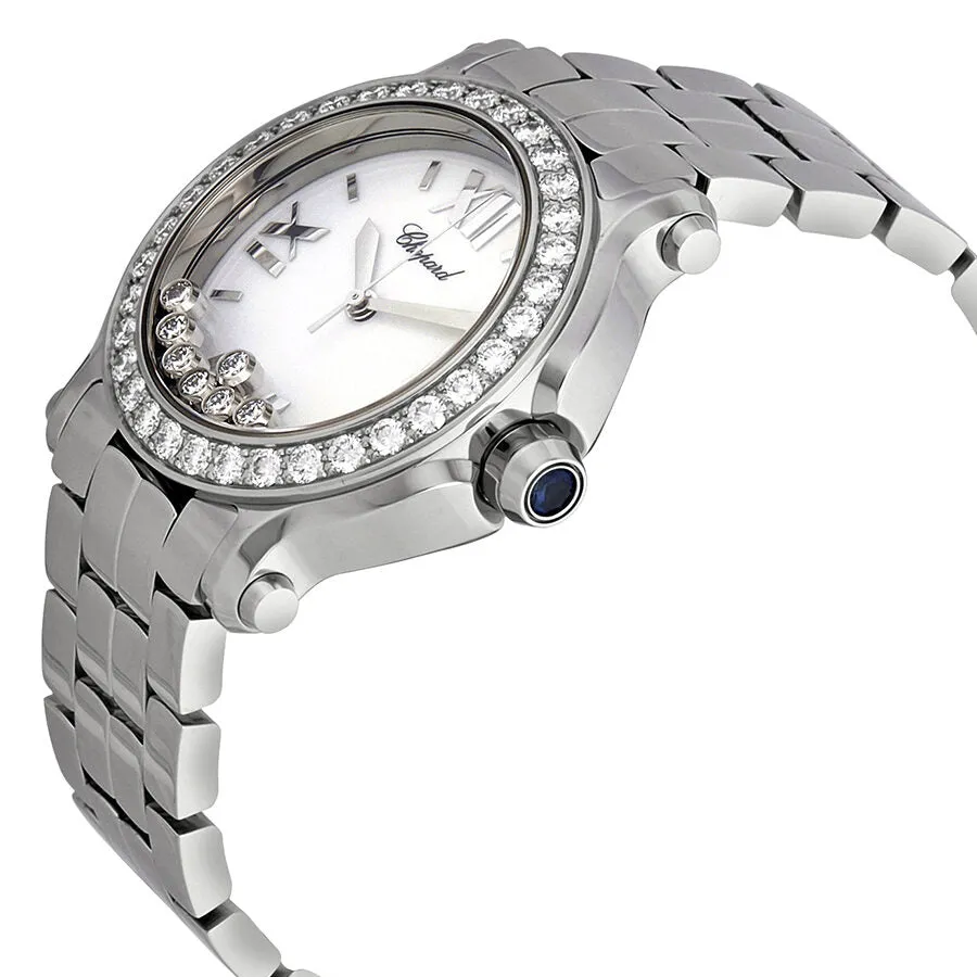 Chopard Happy Sport White Dial Diamond Ladies Watch 278477-3008